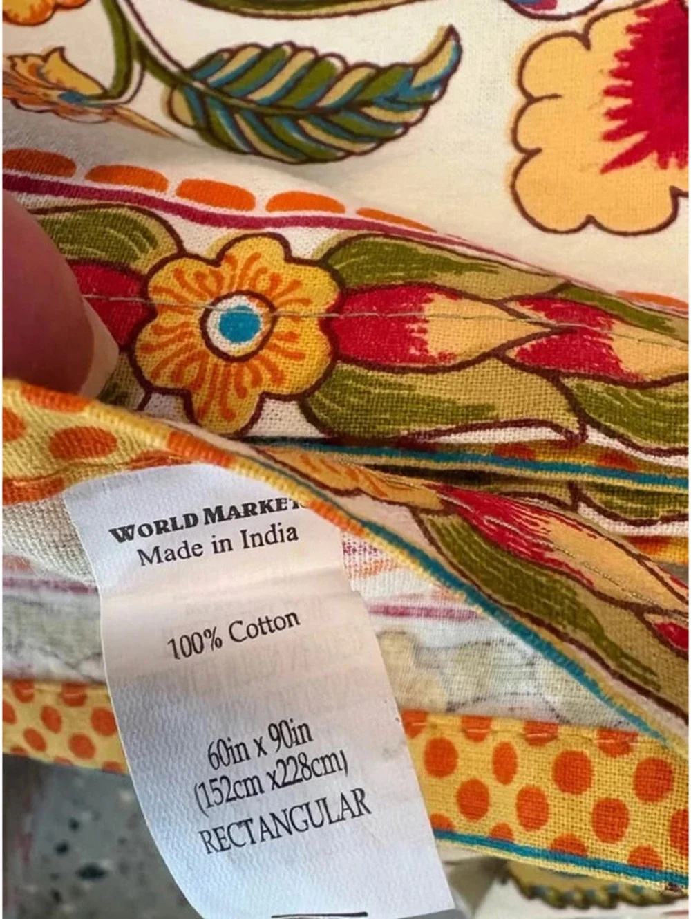 World Market Floral Kavita Tablecloth – 60” x 90”